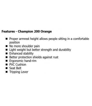 Karma champion 200 orange wheel chair